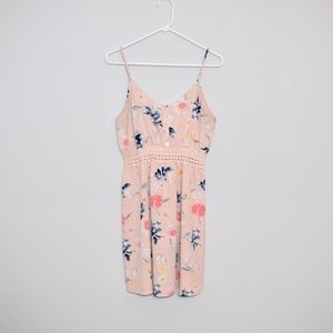 Sweet Wanderer Light Pink Floral Dress.